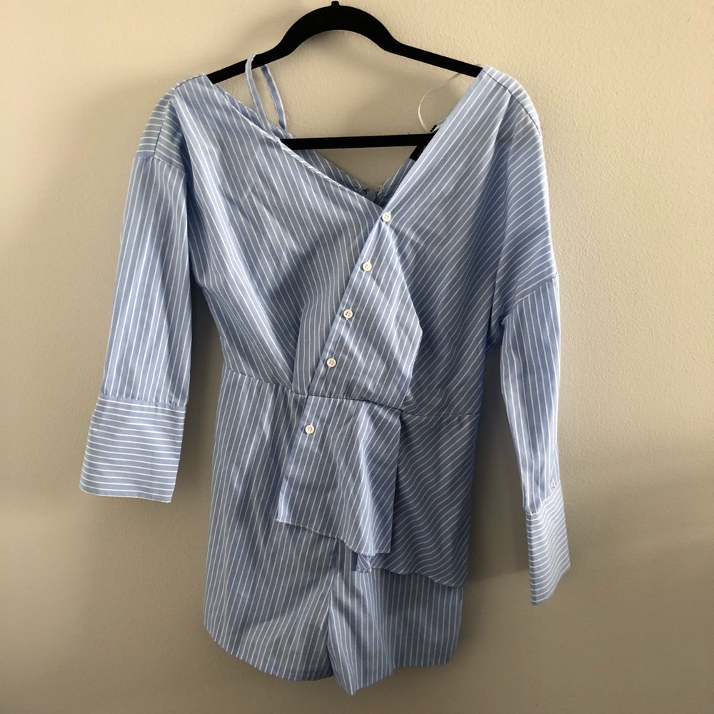 Topshop Long Sleeve Romper w/ Stripes - Size 2